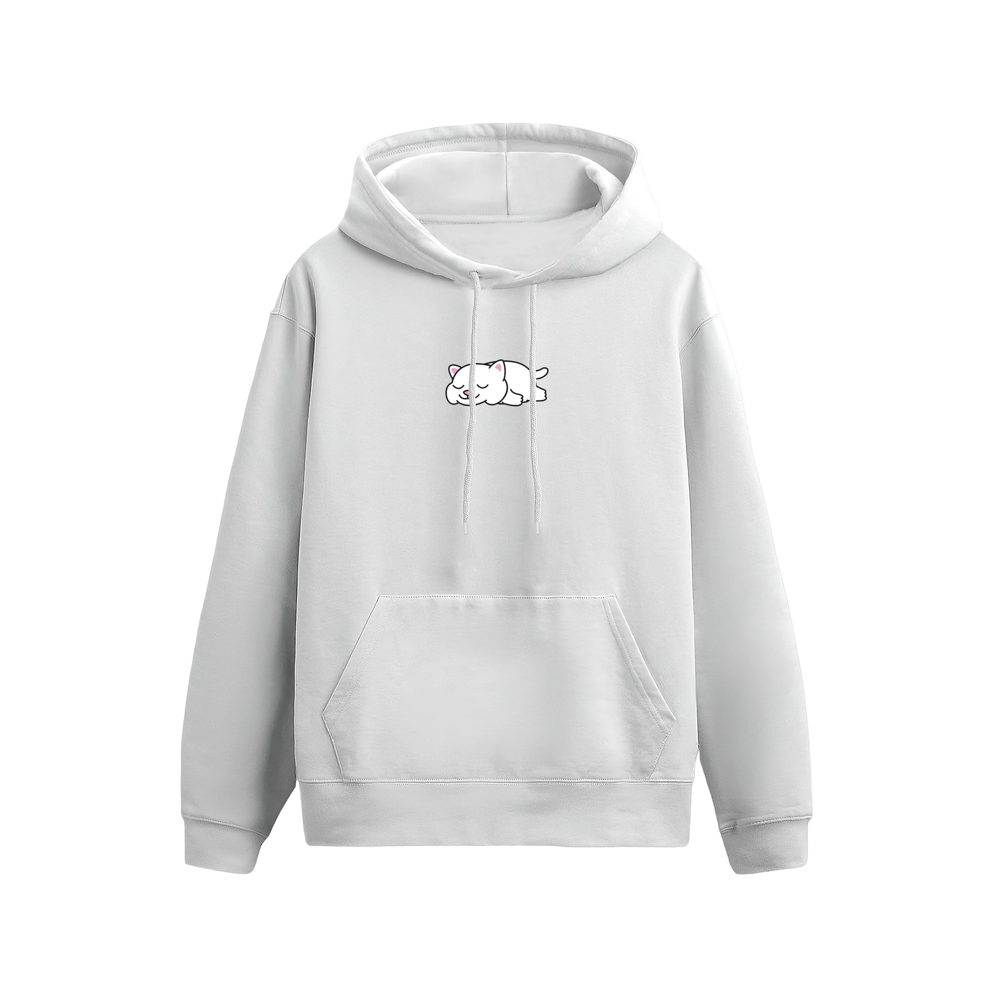 Lazy White Cat - Hoodie