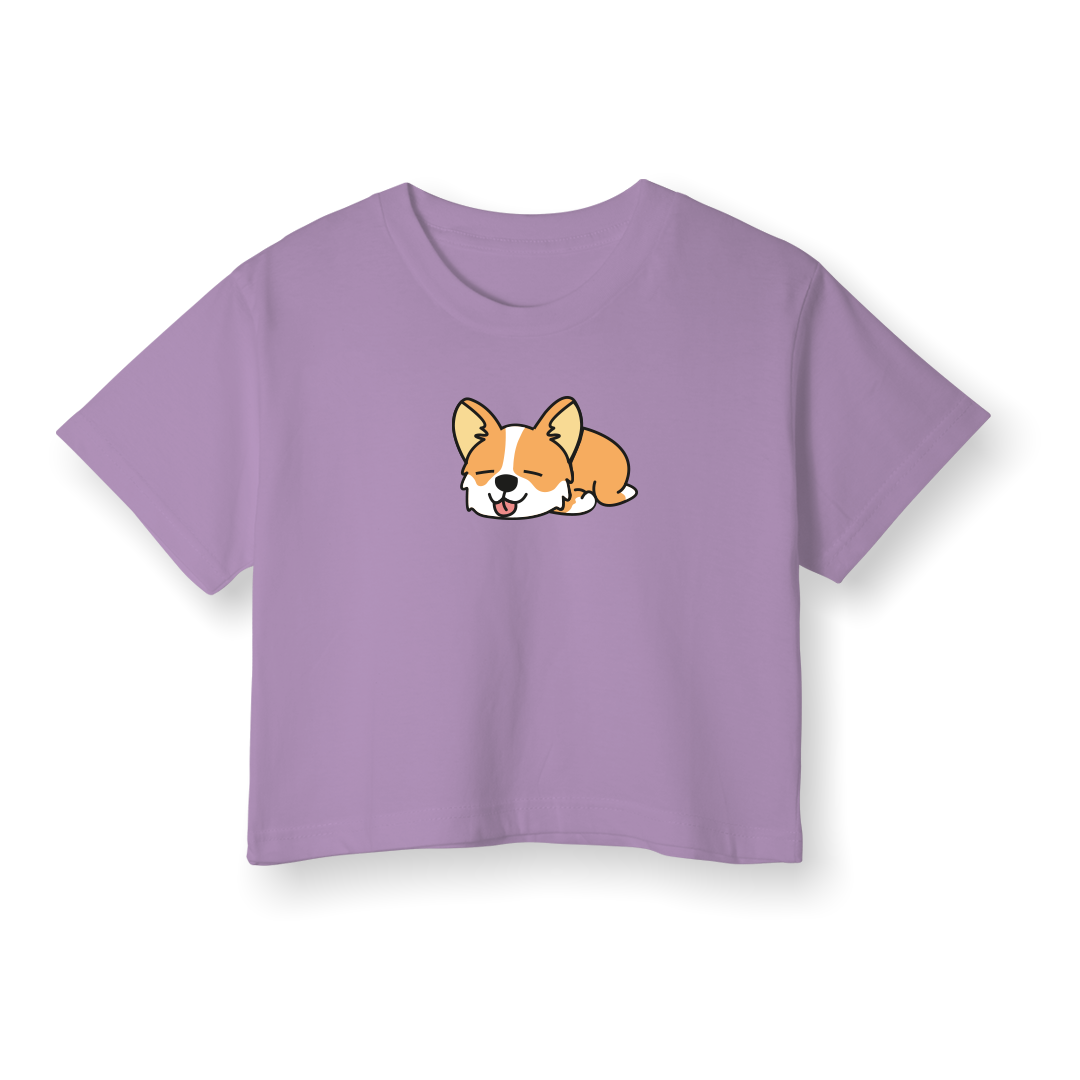Lazy Corgi - Crop T-Shirt