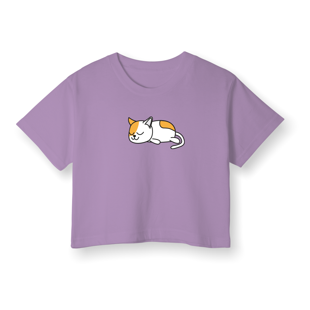 Lazy Cat - Crop T-Shirt