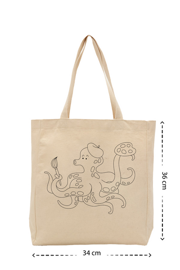 Painter Octopus - Kanvas Çanta