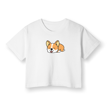 Lazy Corgi - Crop T-Shirt
