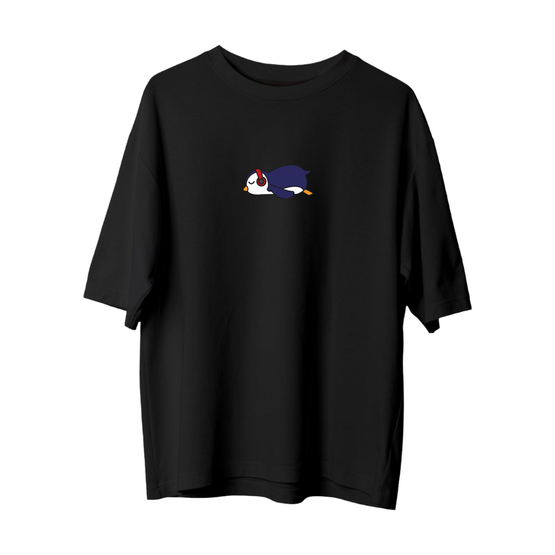 Lazy Penguen and Music - Oversize T-shirt